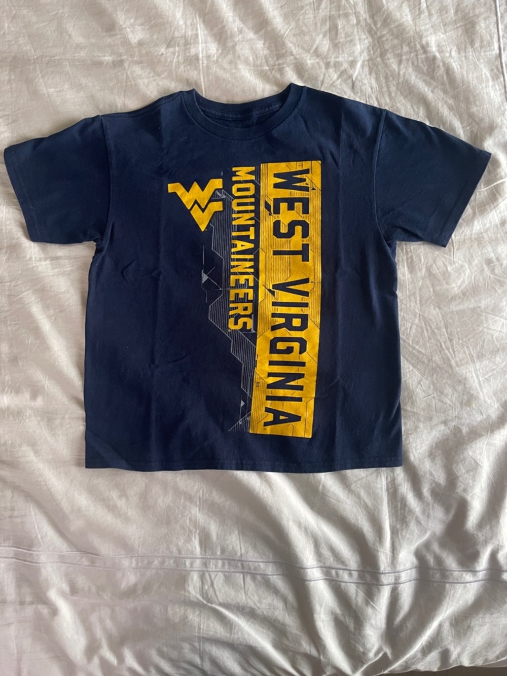 West Virginia Mountaineers Youth Navy & Gold Graphic Tee